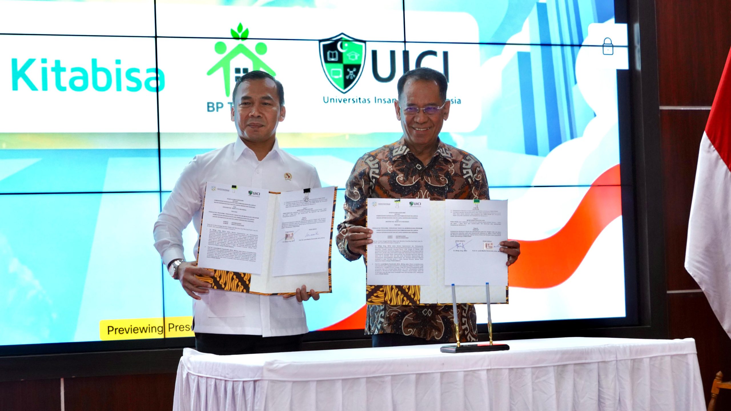 UICI dan BKKBN Teken MoU, Perkuat Tridharma Perguruan Tinggi untuk Dukung Program Kependudukan Nasiona