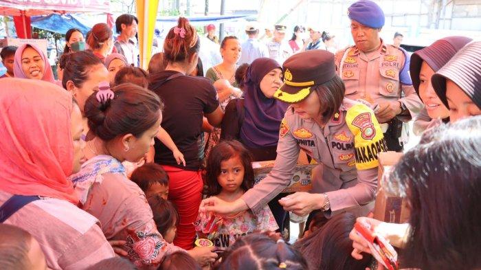 Polwan Jakarta Utara Gelar Trauma Healing untuk Korban Kebakaran Kapuk Muara