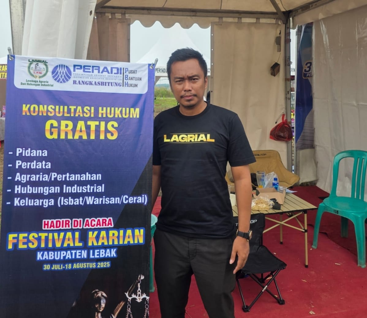 Akses Hukum untuk Semua: Lagrial Hadirkan Posko Konsultasi Gratis di Festival Waduk Karian 2025