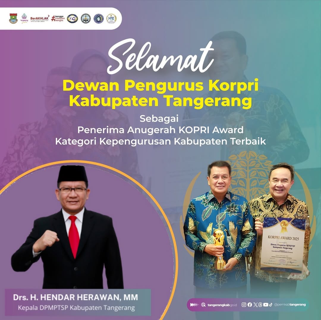 DPMPTSP Kabupaten Tangerang Apresiasi atas Raihan Anugerah KOPRI Award 2025 untuk Dewan Pengurus Korpri Kabupaten Tangerang