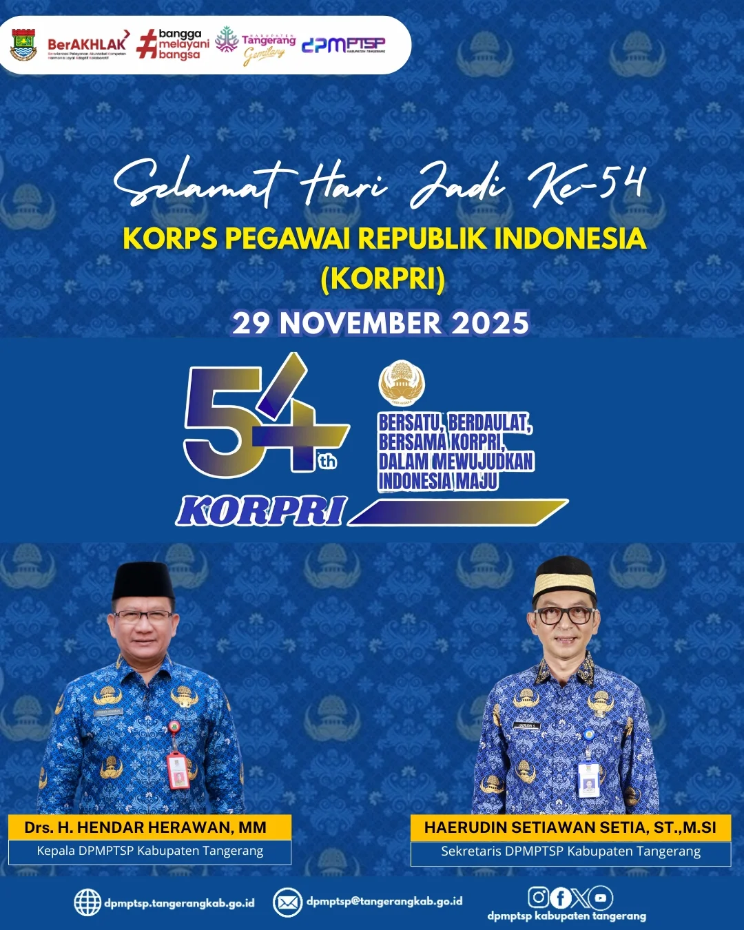 DPMPTSP Kabupaten Tangerang Peringati Hari Jadi Korpri ke-54